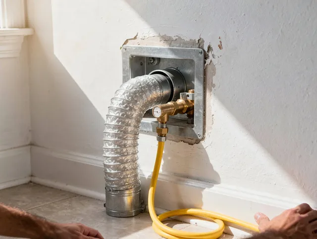 Baldwin Park Dryer Vent Cleaning certified technician performing specialized gas dryer vent cleaning in Baldwin Park